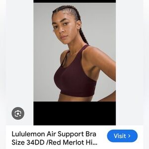 Lululemon Air Support Bra in Red Merlot